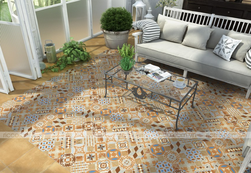 gạch bông lát nền phòng khách